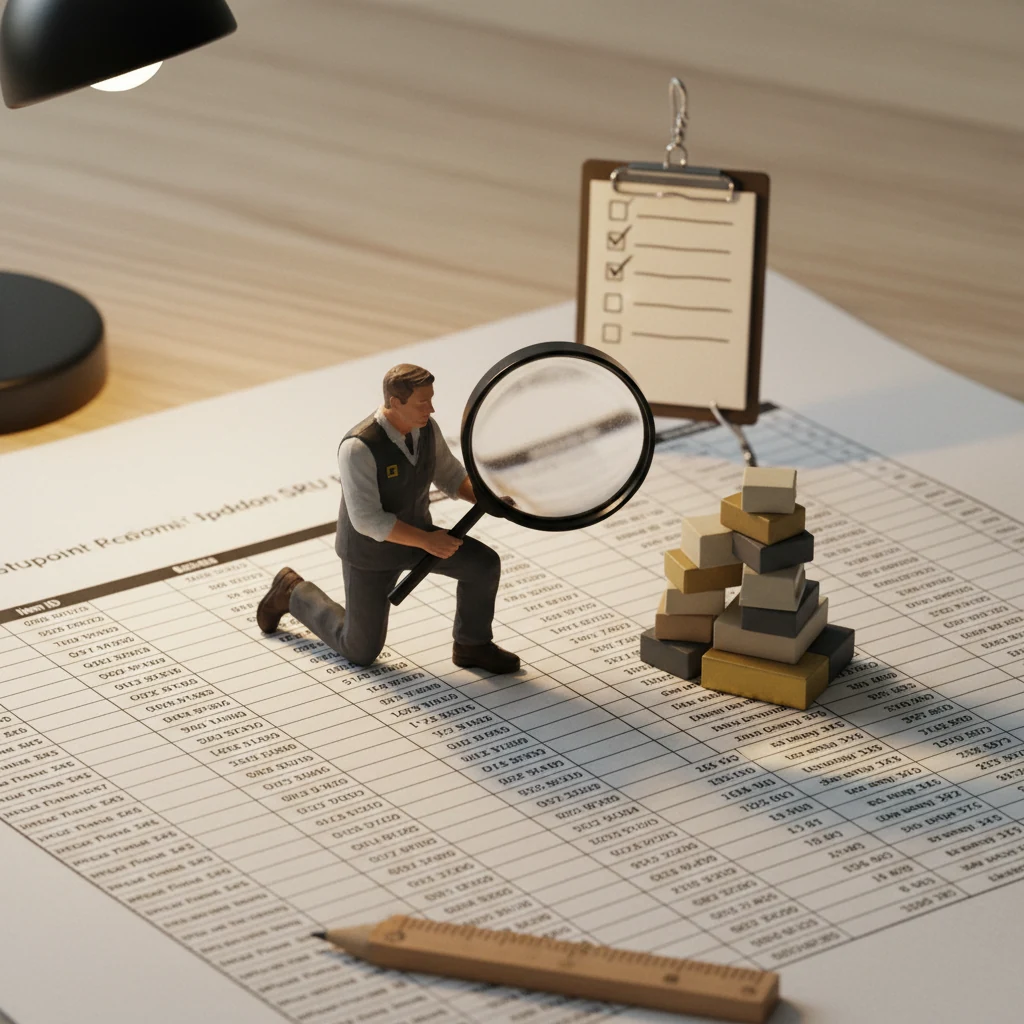Miniature per-product audit — kitchen catalogs typically need careful product-by-product sorting between the wholesale channel and the self-service marketplace.